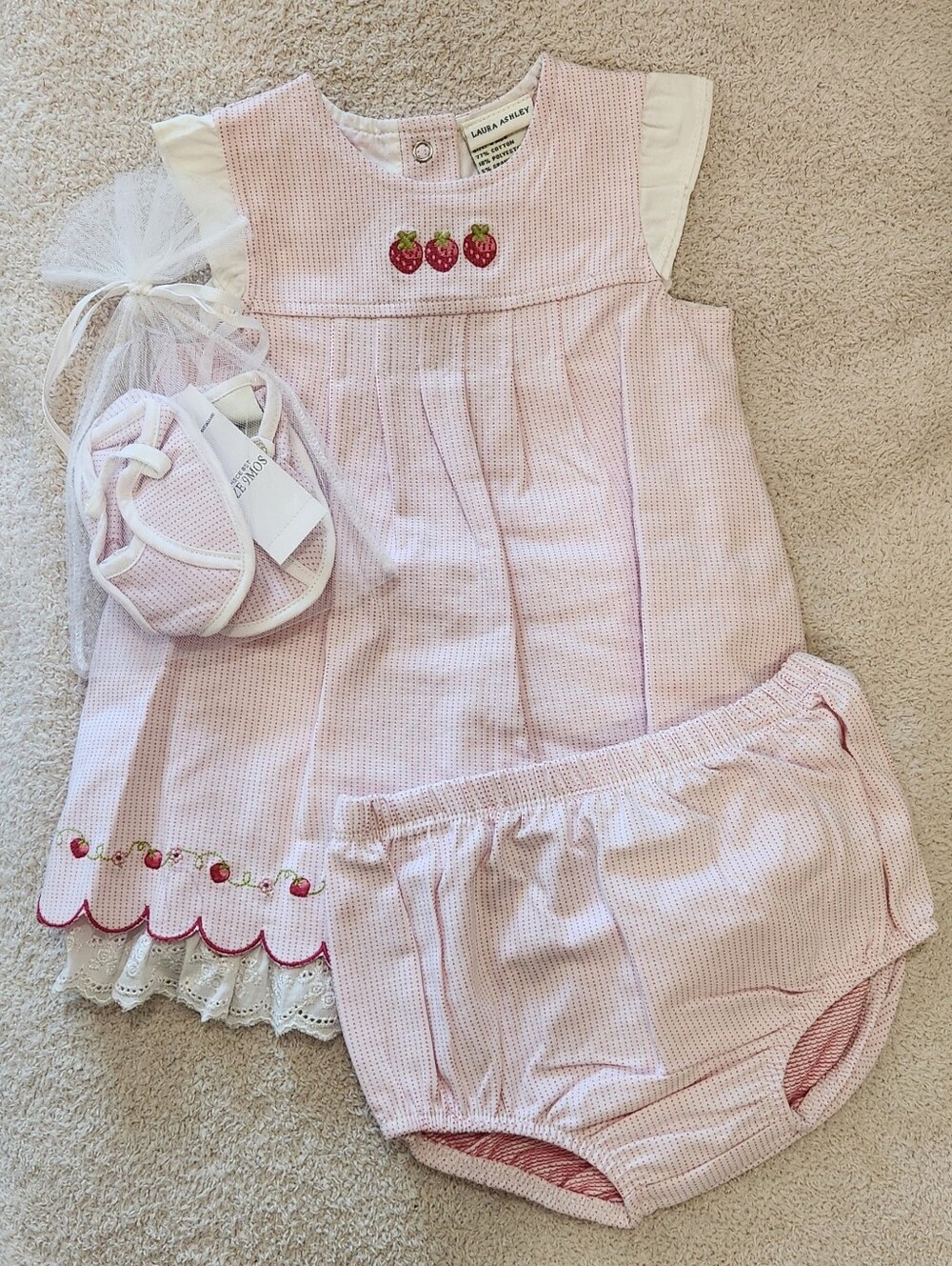 Laura Ashley - Infant Girls' 3-pc Strawberry Dress Set
